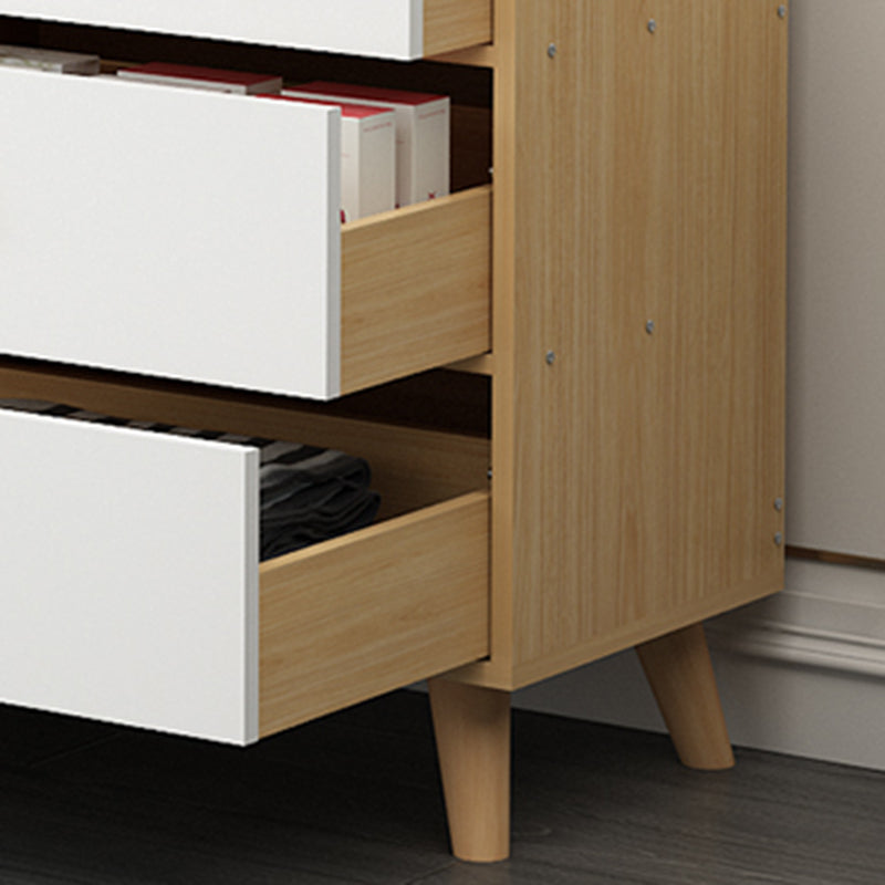 Scandinavian Wood Horizontal Storage Chest with Drawers for Home