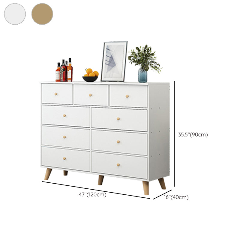 Scandinavian Wood Horizontal Storage Chest with Drawers for Home