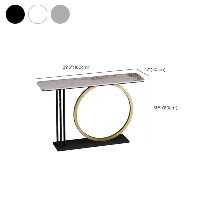 Glam Rectangle Console Sofa Table with Iron Bracket for Hall