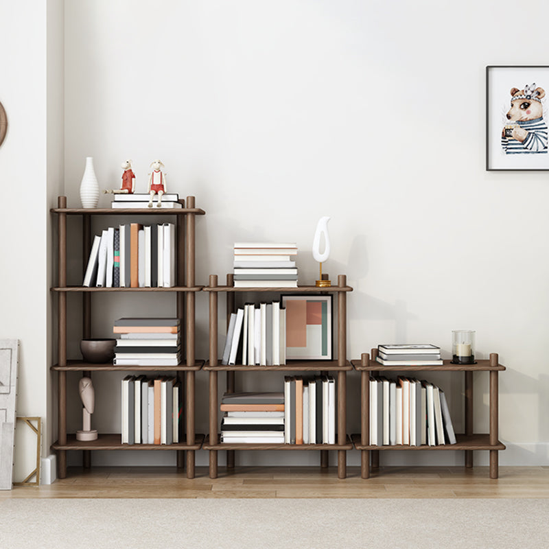 Scandinavian Open Back Wood Shelf Bookcase with Shelves for Home Office