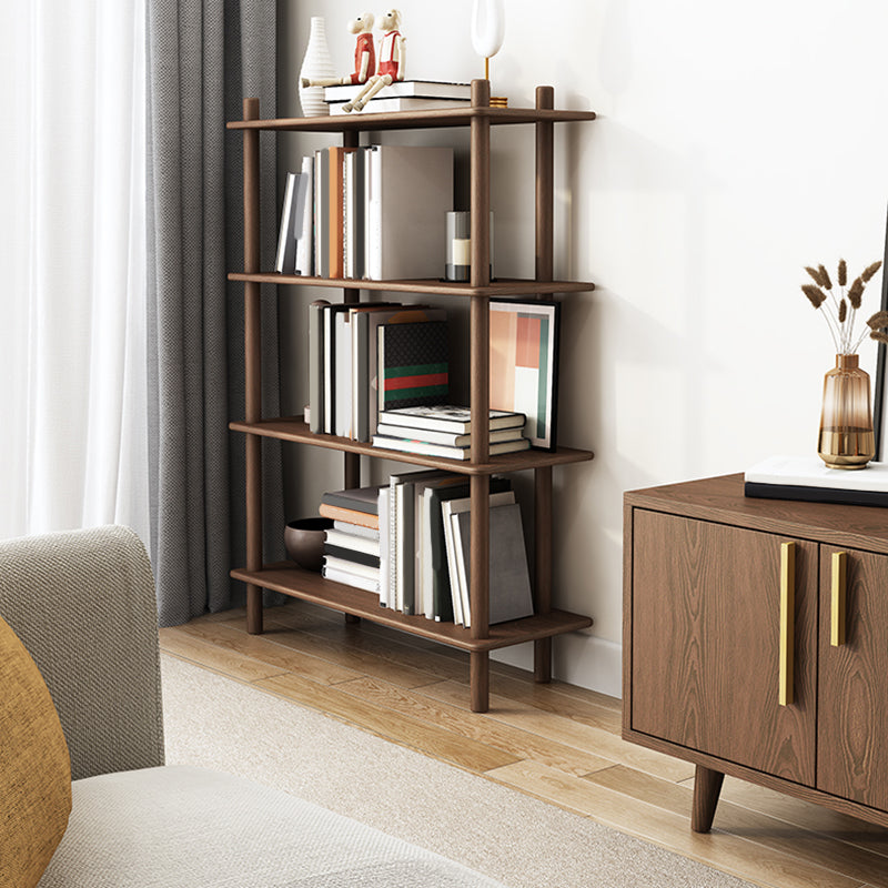 Scandinavian Open Back Wood Shelf Bookcase with Shelves for Home Office