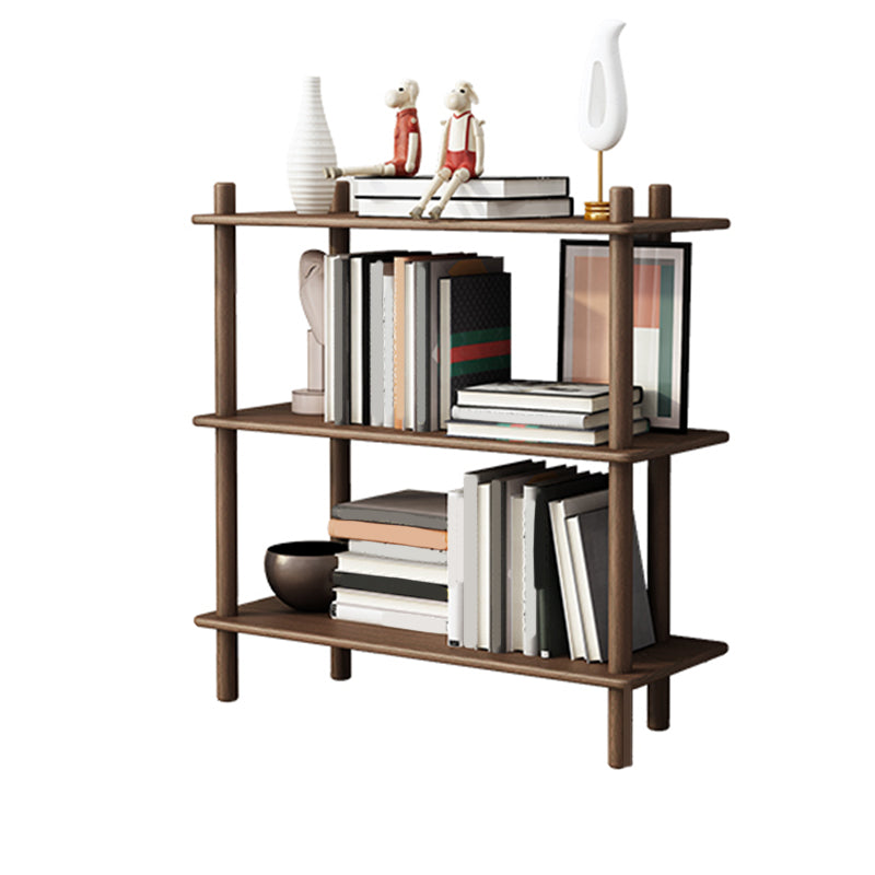 Scandinavian Open Back Wood Shelf Bookcase with Shelves for Home Office