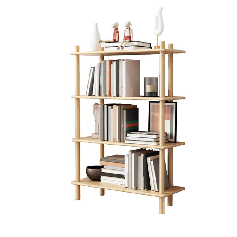 Scandinavian Open Back Wood Shelf Bookcase with Shelves for Home Office