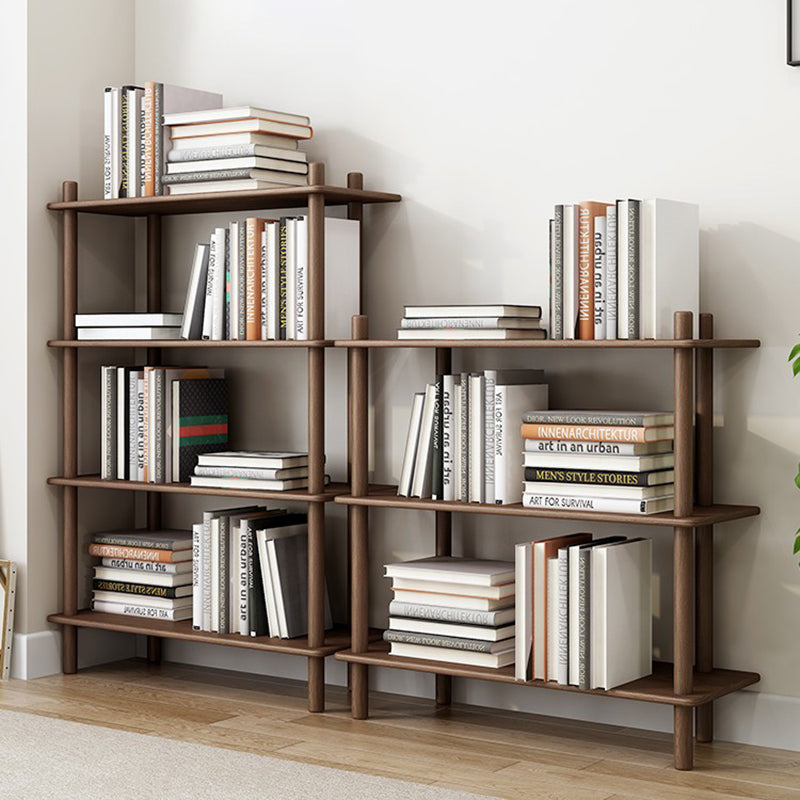Scandinavian Open Back Wood Shelf Bookcase with Shelves for Home Office
