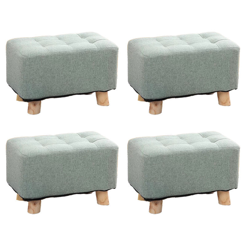 Cotton Linen Ottoman Scratch Resistant Removable and Washable Slipcover Solid Ottoman