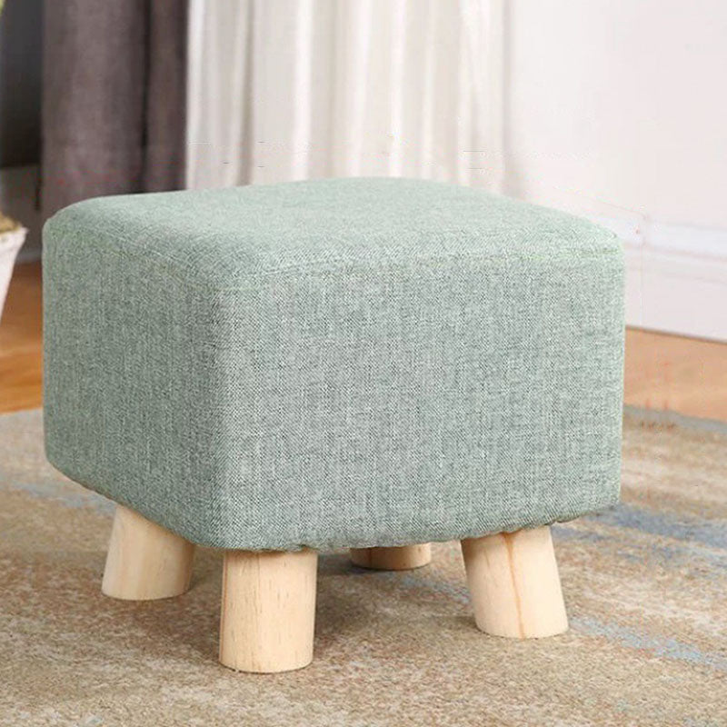 Cotton Linen Ottoman Scratch Resistant Removable and Washable Slipcover Solid Ottoman