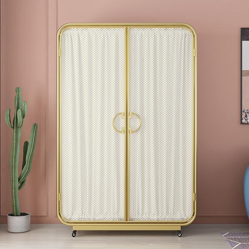 Bedroom Metal Wardrobe Industrial Style Rectangular Wardrobe Closet with Door