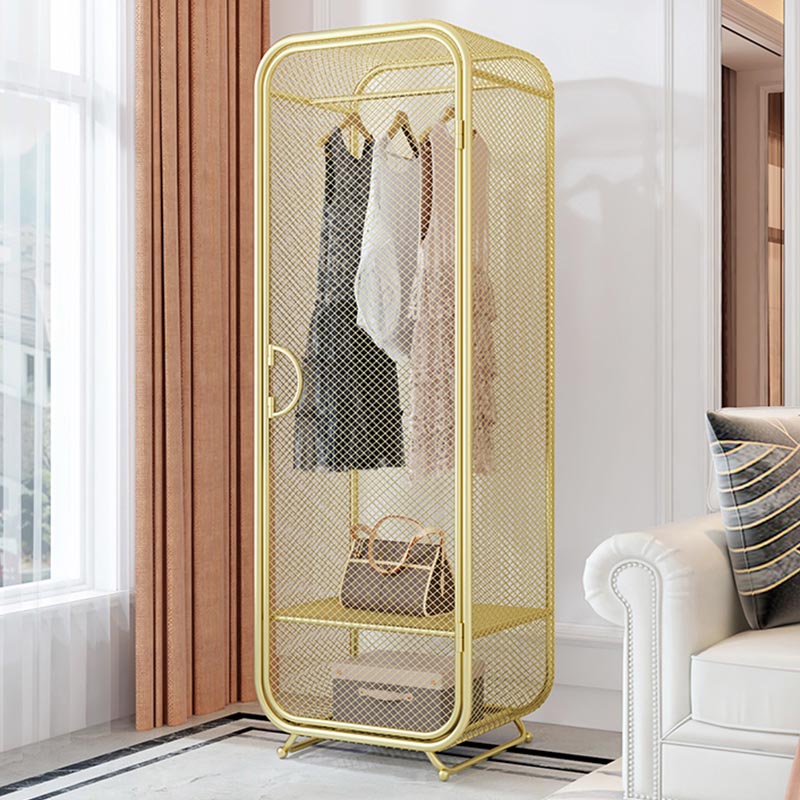 Bedroom Metal Wardrobe Industrial Style Rectangular Wardrobe Closet with Door