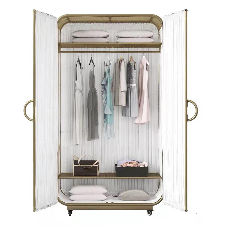 Bedroom Metal Wardrobe Industrial Style Rectangular Wardrobe Closet with Door