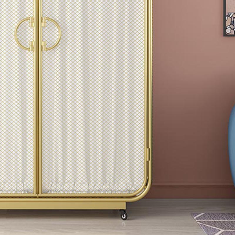 Bedroom Metal Wardrobe Industrial Style Rectangular Wardrobe Closet with Door