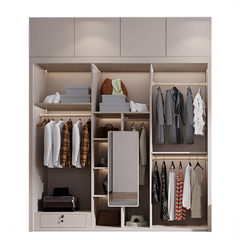 Bedroom Wooden Wardrobe Armoire Coastal Style Sliding Doors Storage Cabinet