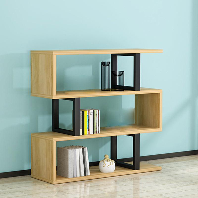 Scandinavian Wood Open Back Shelf Bookcase with Shelves for Home Office