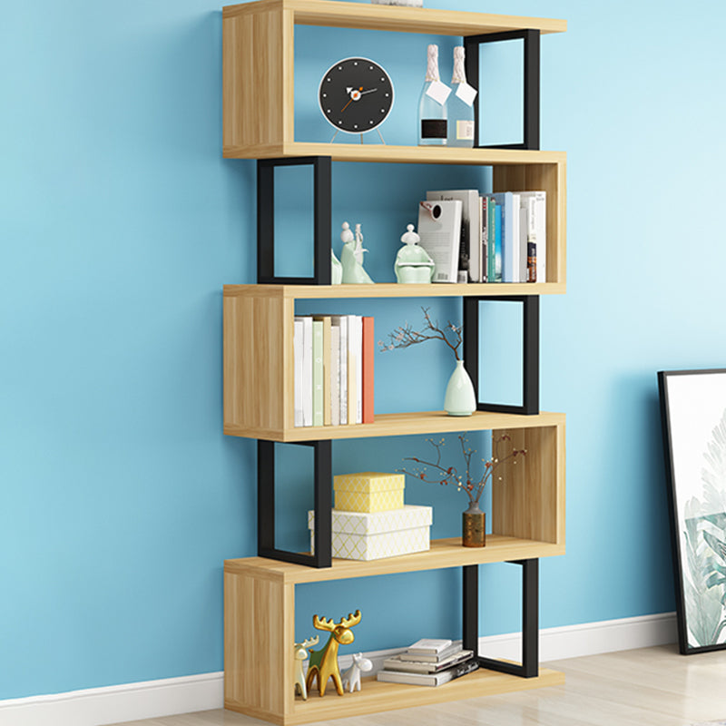 Scandinavian Wood Open Back Shelf Bookcase with Shelves for Home Office
