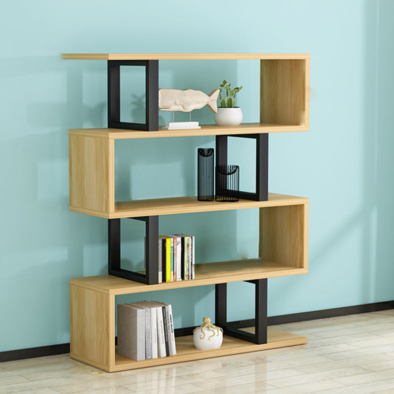 Scandinavian Wood Open Back Shelf Bookcase with Shelves for Home Office