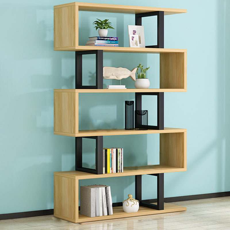 Scandinavian Wood Open Back Shelf Bookcase with Shelves for Home Office