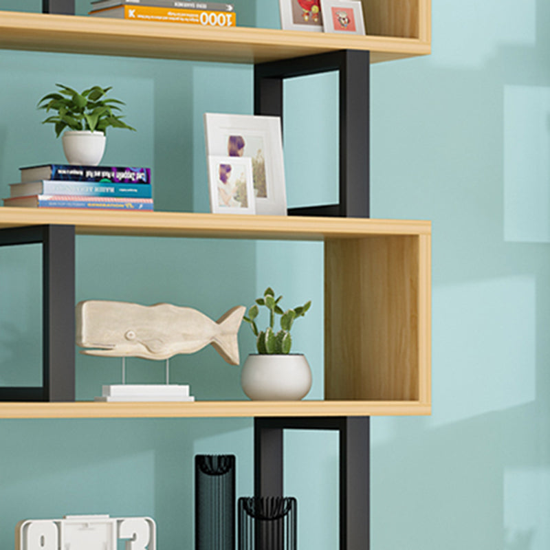 Scandinavian Wood Open Back Shelf Bookcase with Shelves for Home Office