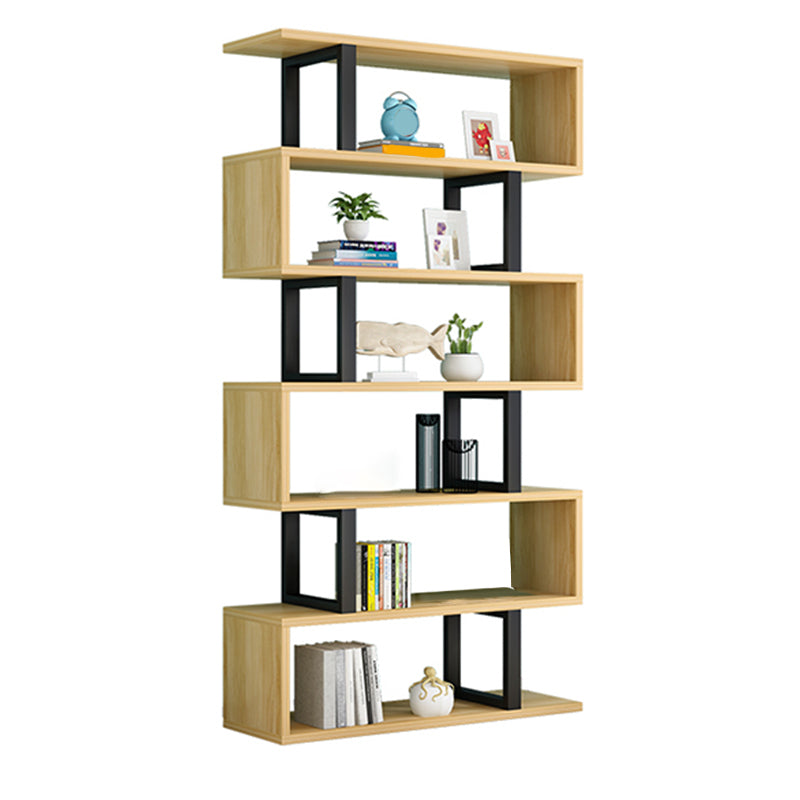 Scandinavian Wood Open Back Shelf Bookcase with Shelves for Home Office