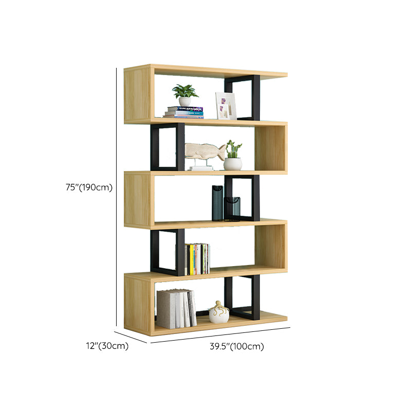 Scandinavian Wood Open Back Shelf Bookcase with Shelves for Home Office