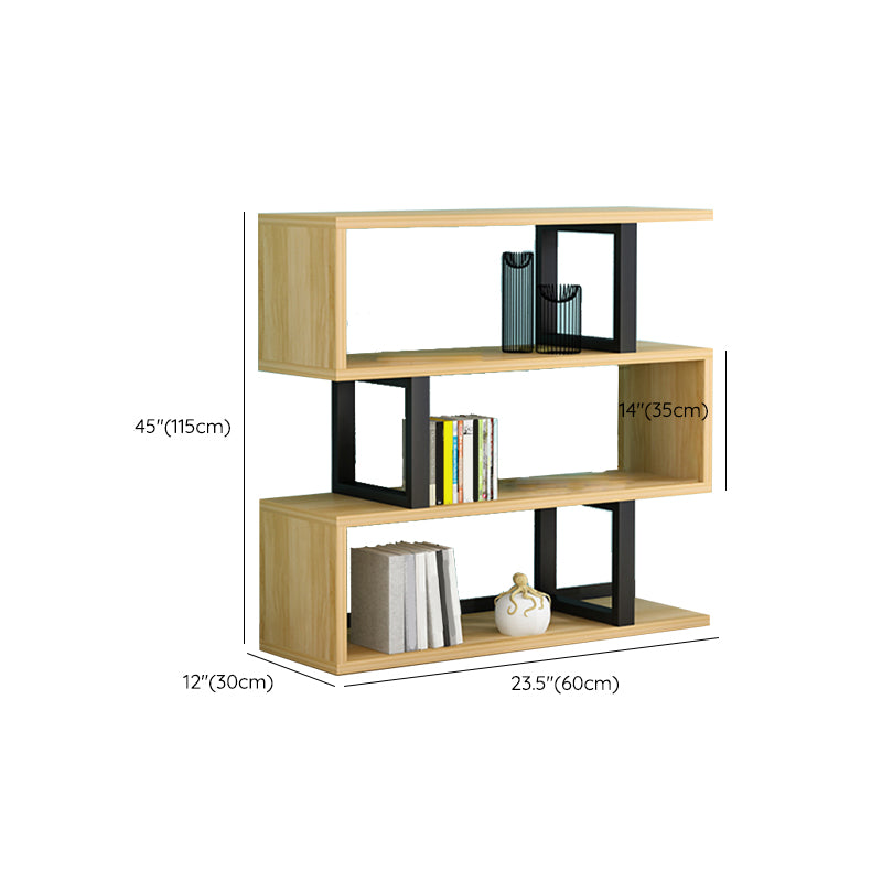 Scandinavian Wood Open Back Shelf Bookcase with Shelves for Home Office