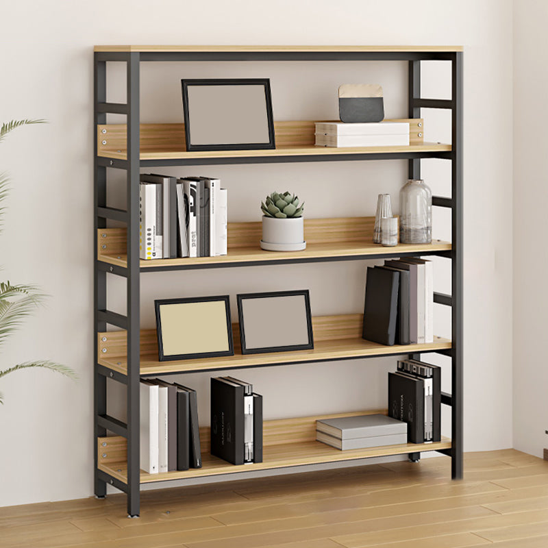 Black Modern Open Back Shelf Bookcase Shelves Included for Home Office