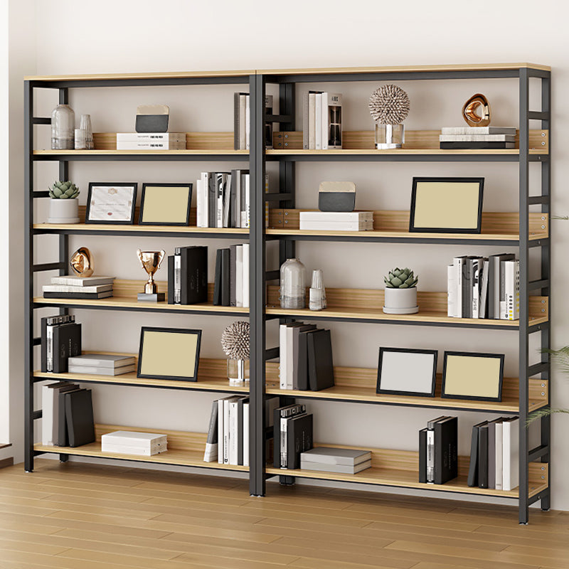 Black Modern Open Back Shelf Bookcase Shelves Included for Home Office