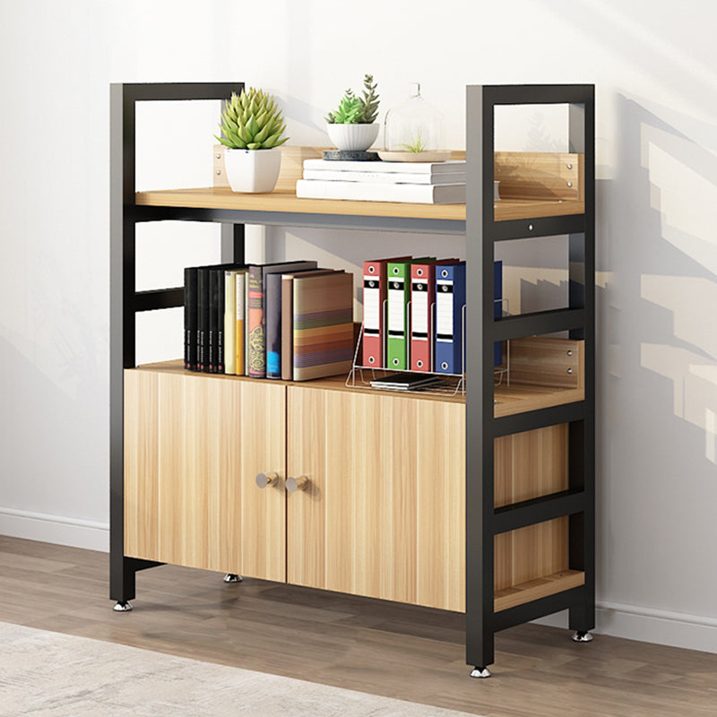 Modern Open Storage Shelf Bookcase with Cabinets for Home Office