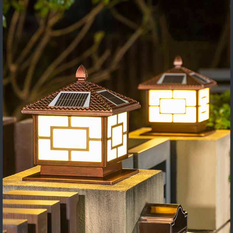 Creative LED Solar Lighting Fixture with Acrylic Shade for Garden