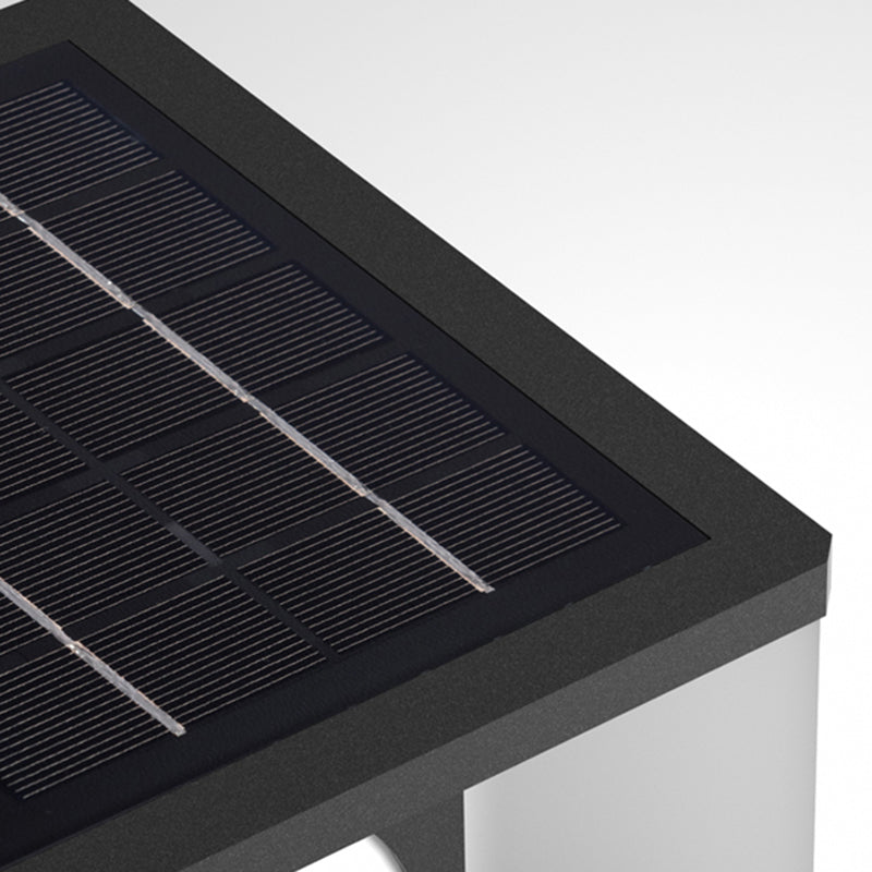 Modern Stainless Steel Solar Energy Pillar Lamp Square Shape for Outdoor