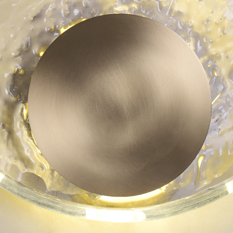 Round Shape Crystal Vanity Lights Modern Style 1 Light Vanity Light Fixtures in Gold