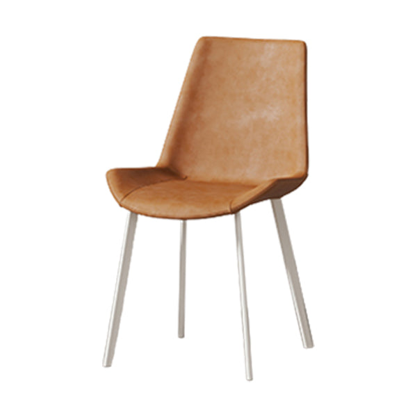 White Leg Contemporary Upholstered Armless Dining Room Chair for Home