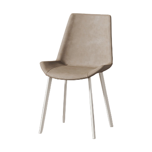 White Leg Contemporary Upholstered Armless Dining Room Chair for Home