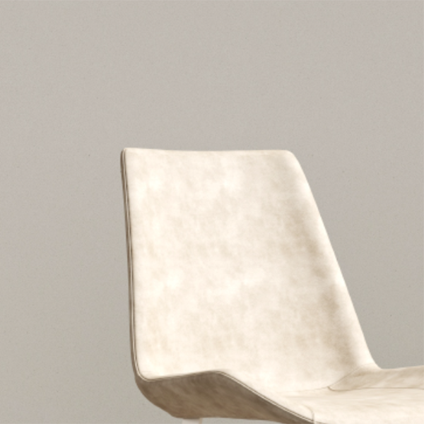 White Leg Contemporary Upholstered Armless Dining Room Chair for Home