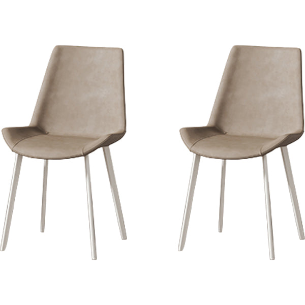 White Leg Contemporary Upholstered Armless Dining Room Chair for Home