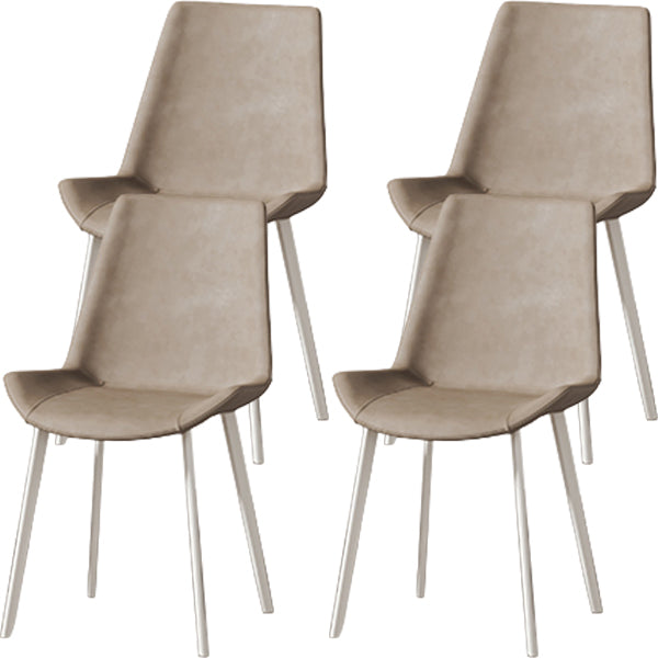 White Leg Contemporary Upholstered Armless Dining Room Chair for Home