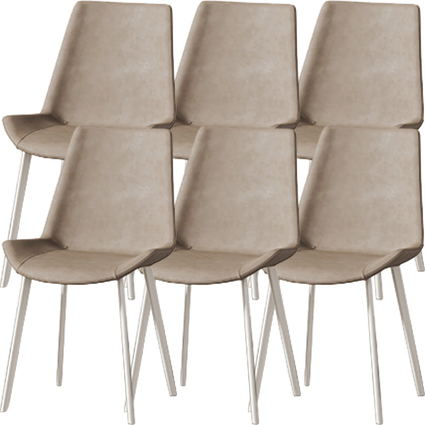 White Leg Contemporary Upholstered Armless Dining Room Chair for Home