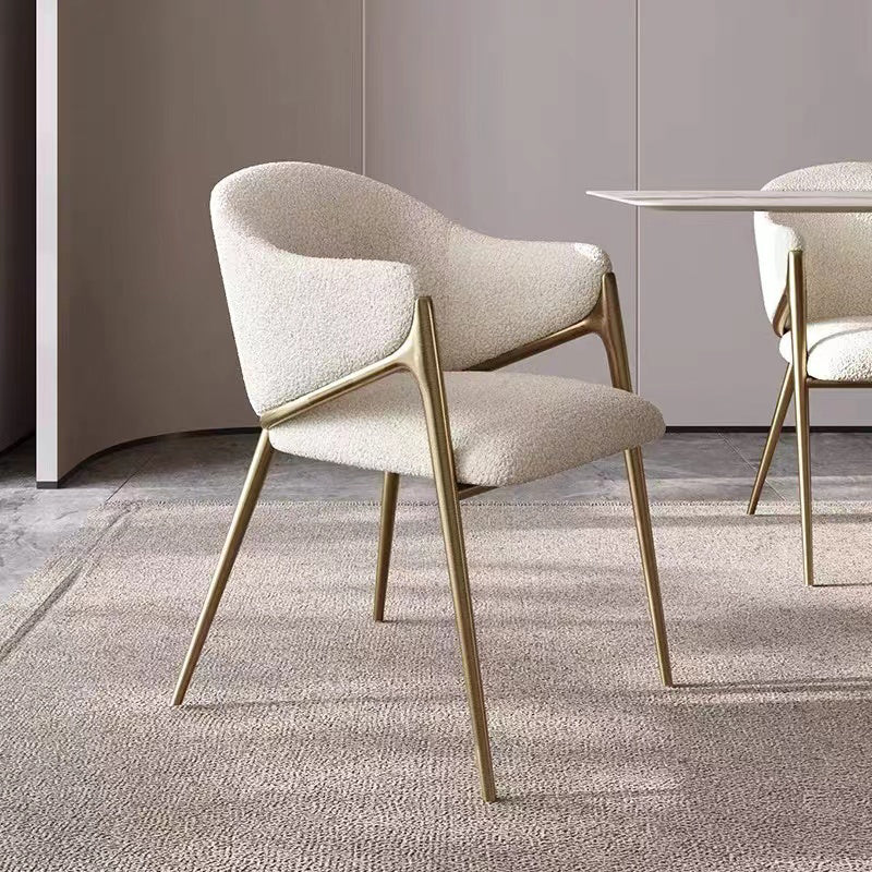 Contemporary Metal and Upholstered Dining Room Chair for Kitchen