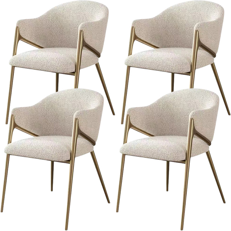 Contemporary Metal and Upholstered Dining Room Chair for Kitchen