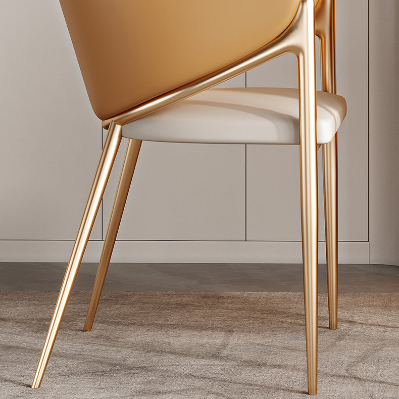 Contemporary Metal and Upholstered Dining Room Chair for Kitchen