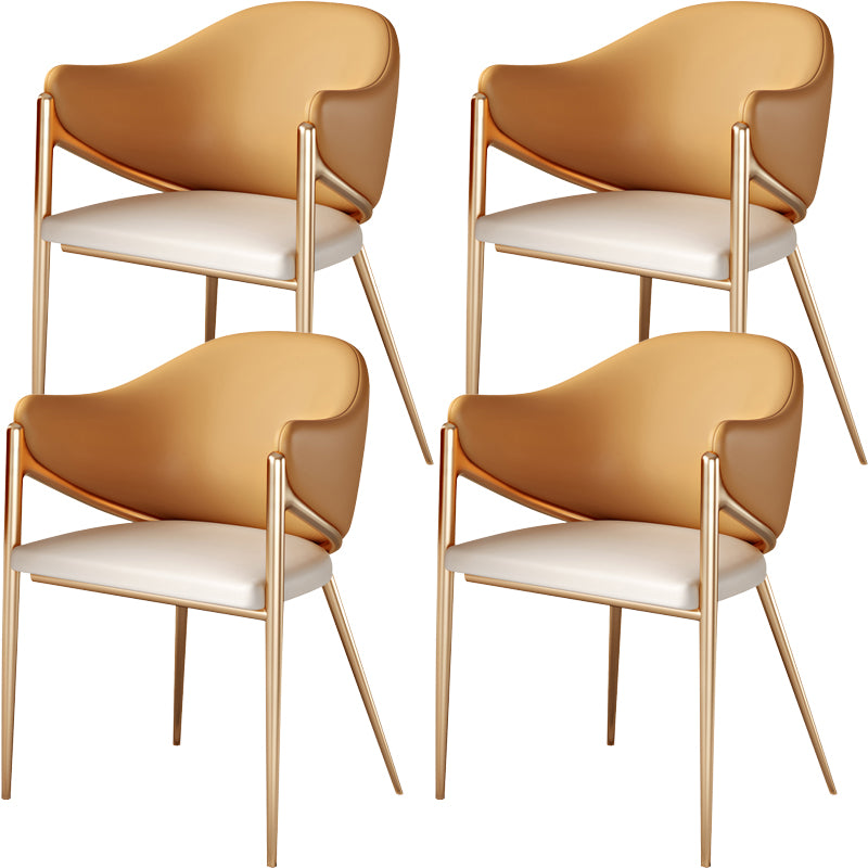Contemporary Metal and Upholstered Dining Room Chair for Kitchen