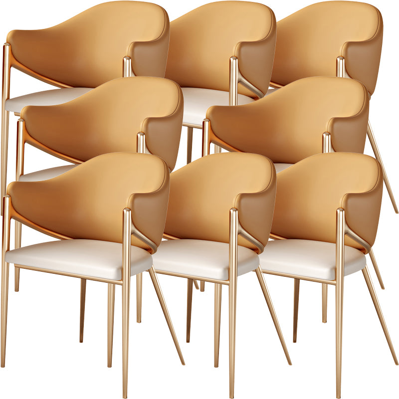 Contemporary Metal and Upholstered Dining Room Chair for Kitchen