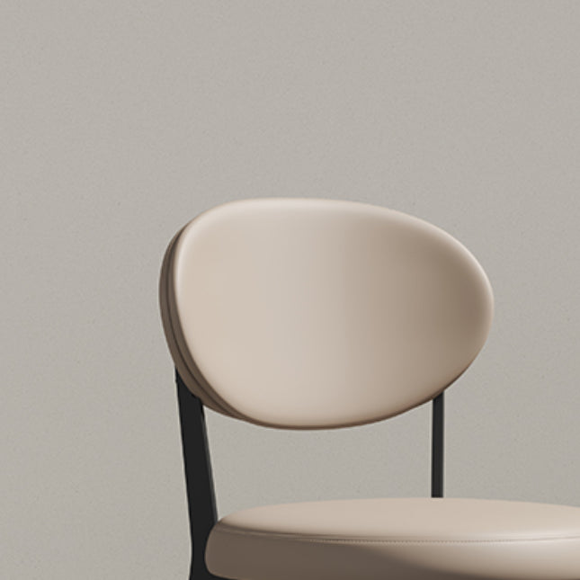 Faux Leather and Metal Industrial Open Back Armless Dining Chairs