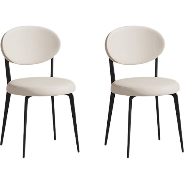 Faux Leather and Metal Industrial Open Back Armless Dining Chairs