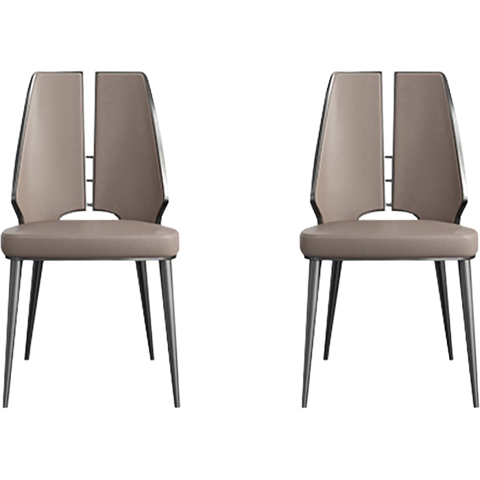 Upholstered and Metal Contemporary Armless Dining and Accent Chairs