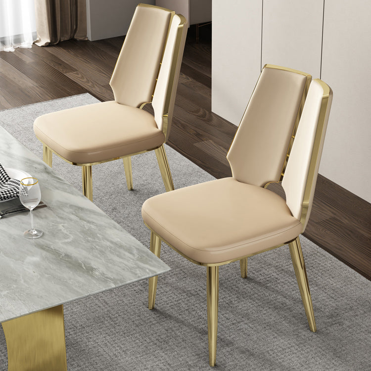 Upholstered and Metal Contemporary Armless Dining and Accent Chairs