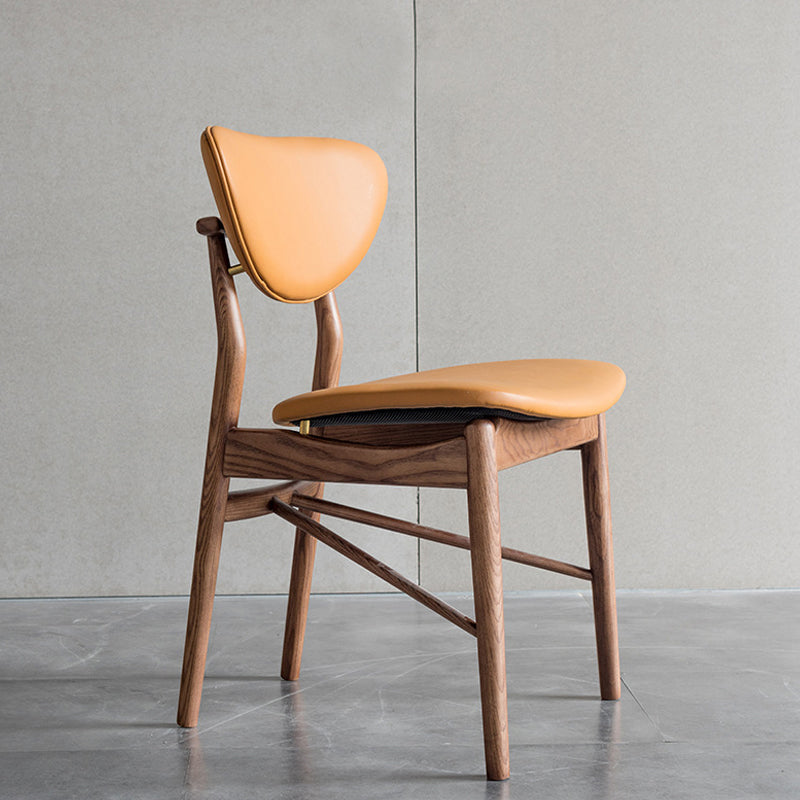 Brown Open Back Contemporary Armless Dining Room Chair for Kitchen
