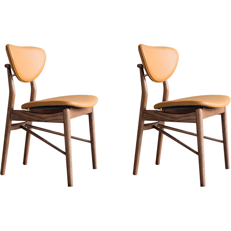 Brown Open Back Contemporary Armless Dining Room Chair for Kitchen