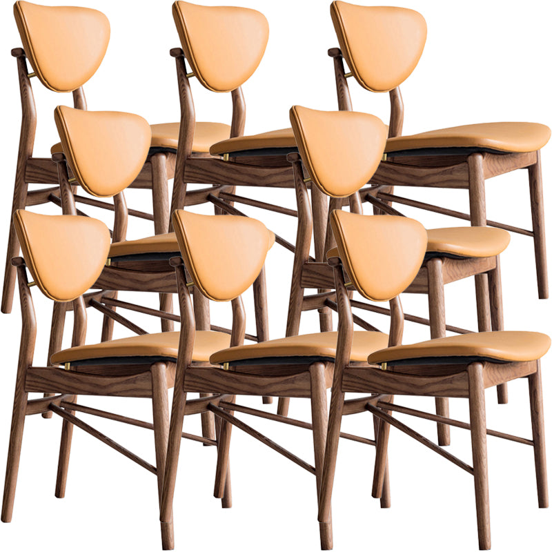 Brown Open Back Contemporary Armless Dining Room Chair for Kitchen
