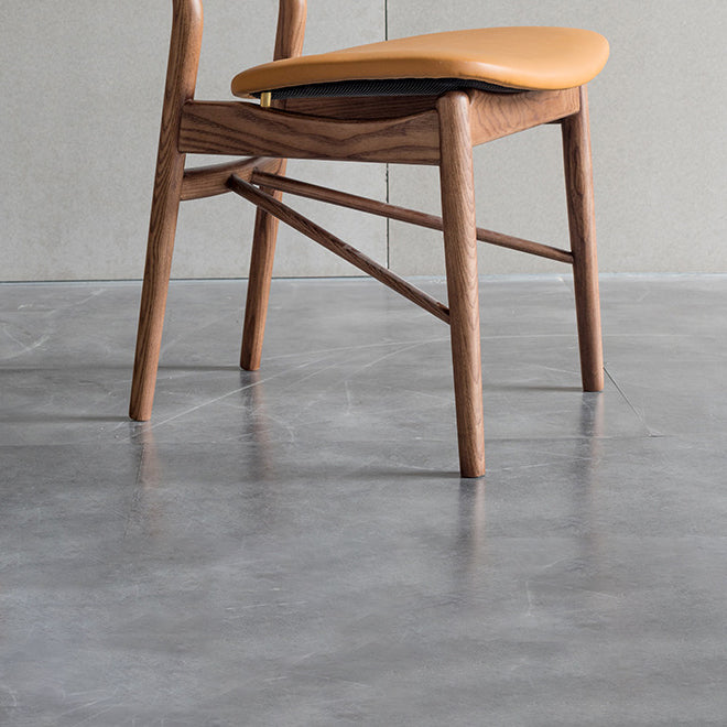 Brown Open Back Contemporary Armless Dining Room Chair for Kitchen