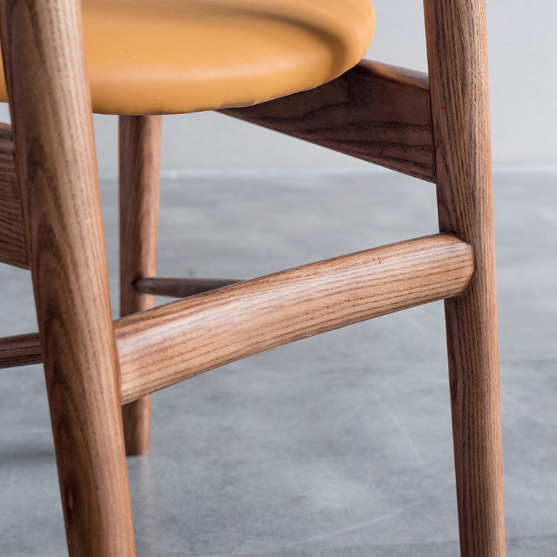Brown Open Back Contemporary Armless Dining Room Chair for Kitchen