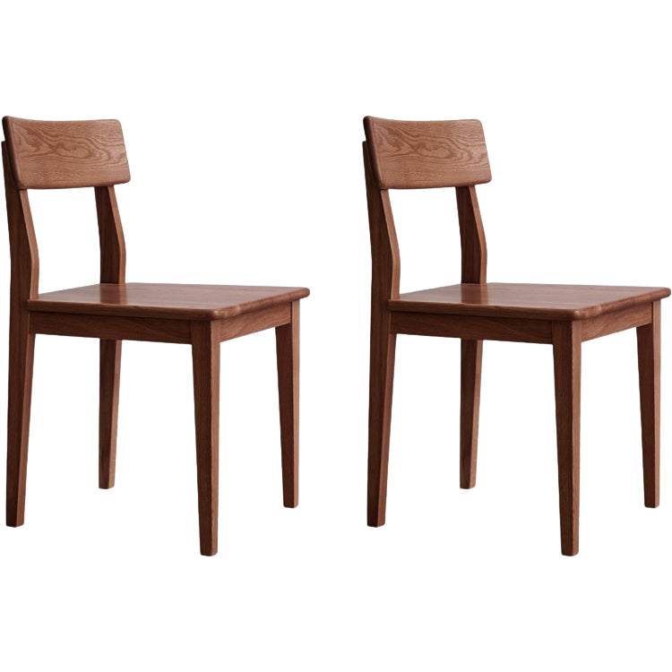 Contemporary Wood Open Back Armless Dining Chairs for Dining Room